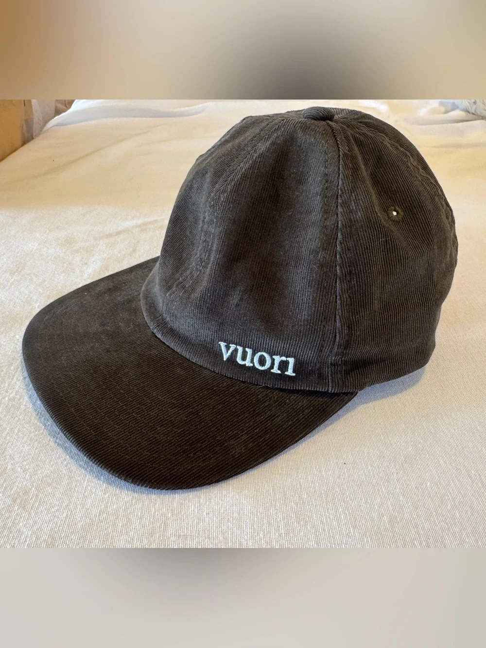 Vuori Corduroy Hat Brown Adjustable Strapback Baseball Cap Casual Outdoor